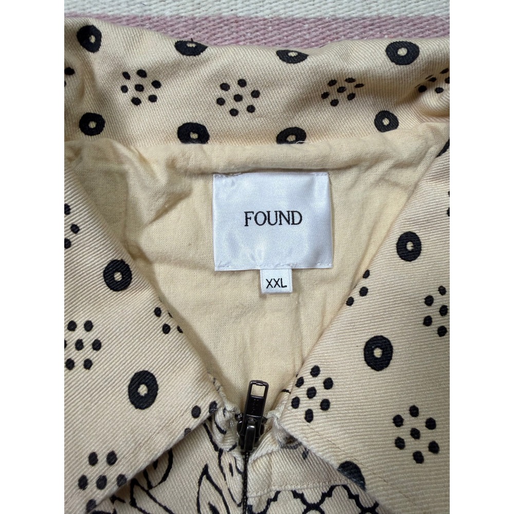 Found Patchwork Print Zip Collared Long Sleeve Sh… - image 5